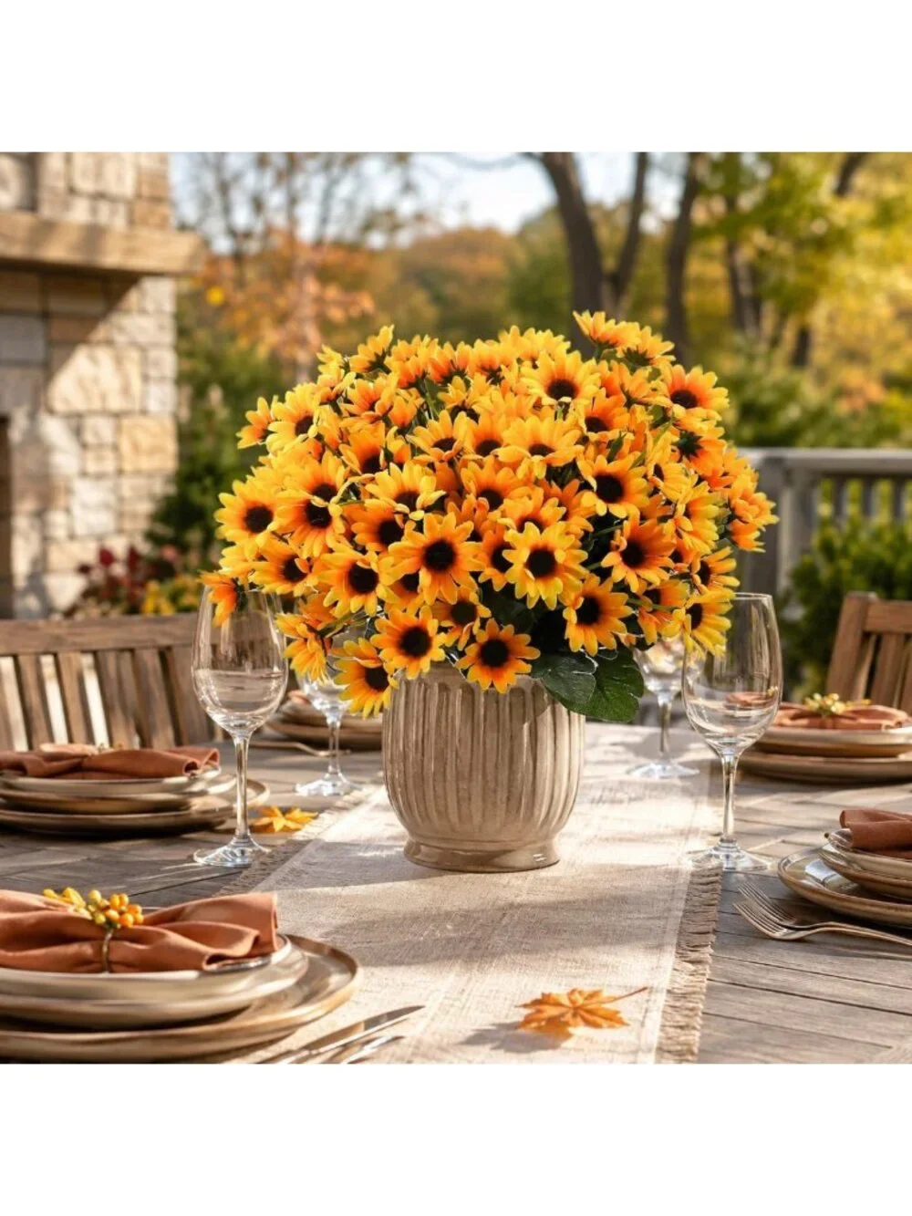 72 Bundles of Vibrant Sunflowers - Artificial Flowers for Outdoor Fall Decor